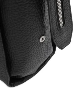 Hirsch Adelina Beuteltasche genarbtes Leder schwarz