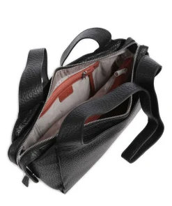 Hirsch Adelina Beuteltasche genarbtes Leder schwarz