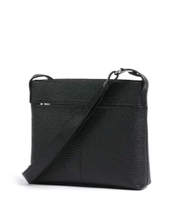 Hirsch Bristol Umhängetasche genarbtes Leder schwarz