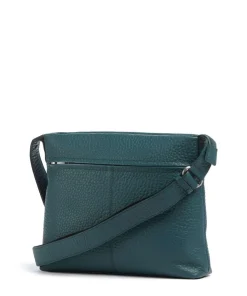 Hirsch Bristol Umhängetasche genarbtes Leder petrol