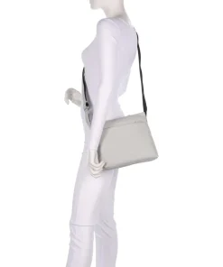 Hirsch Bristol Umhängetasche genarbtes Leder hellgrau