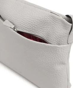 Hirsch Bristol Umhängetasche genarbtes Leder hellgrau