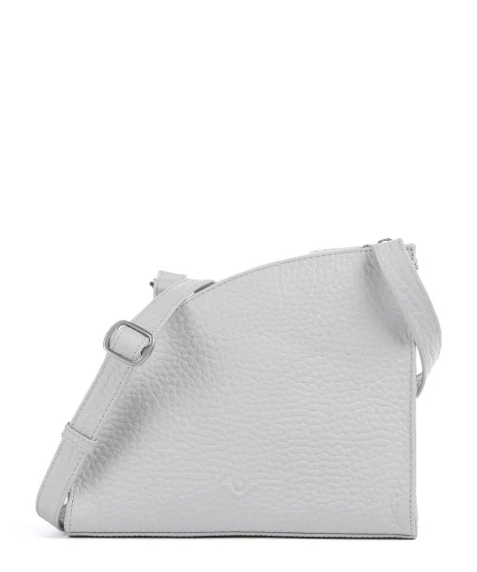 Hirsch Britney Umhängetasche genarbtes Leder hellgrau