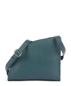 Hirsch Britney Umhängetasche genarbtes Leder petrol