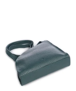 Hirsch Britney Umhängetasche genarbtes Leder petrol