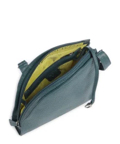 Hirsch Britney Umhängetasche genarbtes Leder petrol