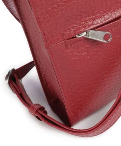 Hirsch Britney Umhängetasche genarbtes Leder dunkelrot