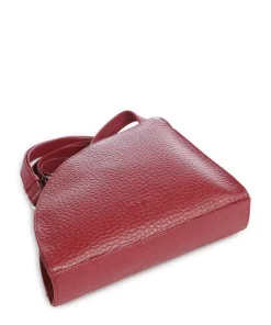 Hirsch Britney Umhängetasche genarbtes Leder dunkelrot