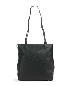 Hirsch Calla Schultertasche genarbtes Leder schwarz