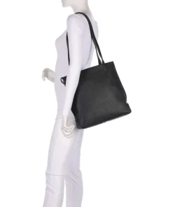 Hirsch Calla Schultertasche genarbtes Leder schwarz