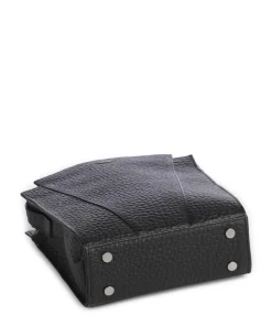 Hirsch Darlene Umhängetasche genarbtes Leder schwarz