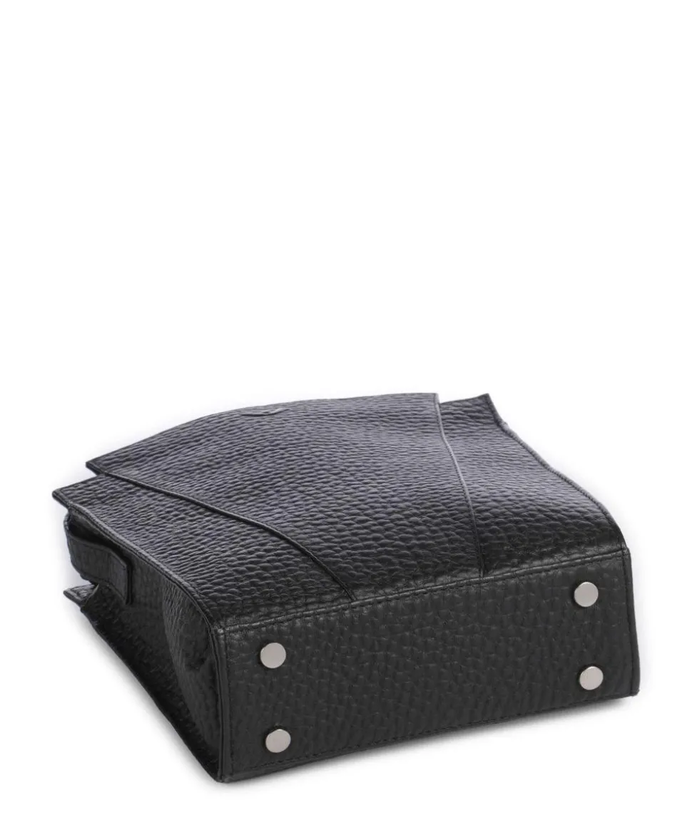 Hirsch Darlene Umhängetasche genarbtes Leder schwarz