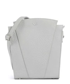 Hirsch Darlene Umhängetasche genarbtes Leder hellgrau