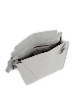 Hirsch Darlene Umhängetasche genarbtes Leder hellgrau