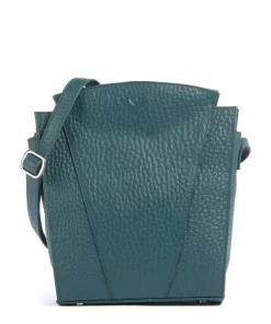 Hirsch Darlene Umhängetasche genarbtes Leder petrol