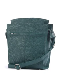 Hirsch Darlene Umhängetasche genarbtes Leder petrol