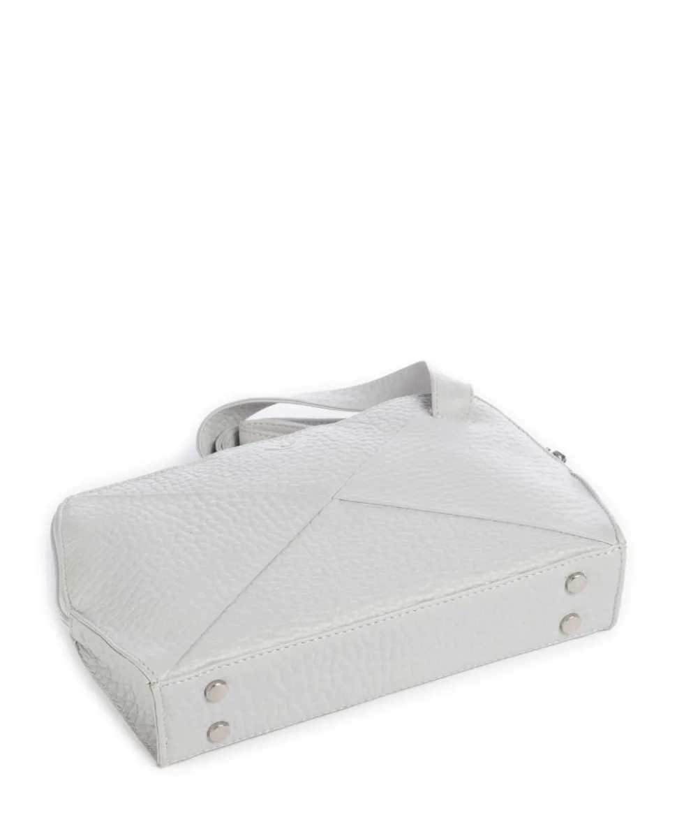 Hirsch Fietke Umhängetasche genarbtes Leder hellgrau