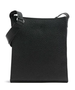 Hirsch Flora Umhängetasche genarbtes Leder schwarz
