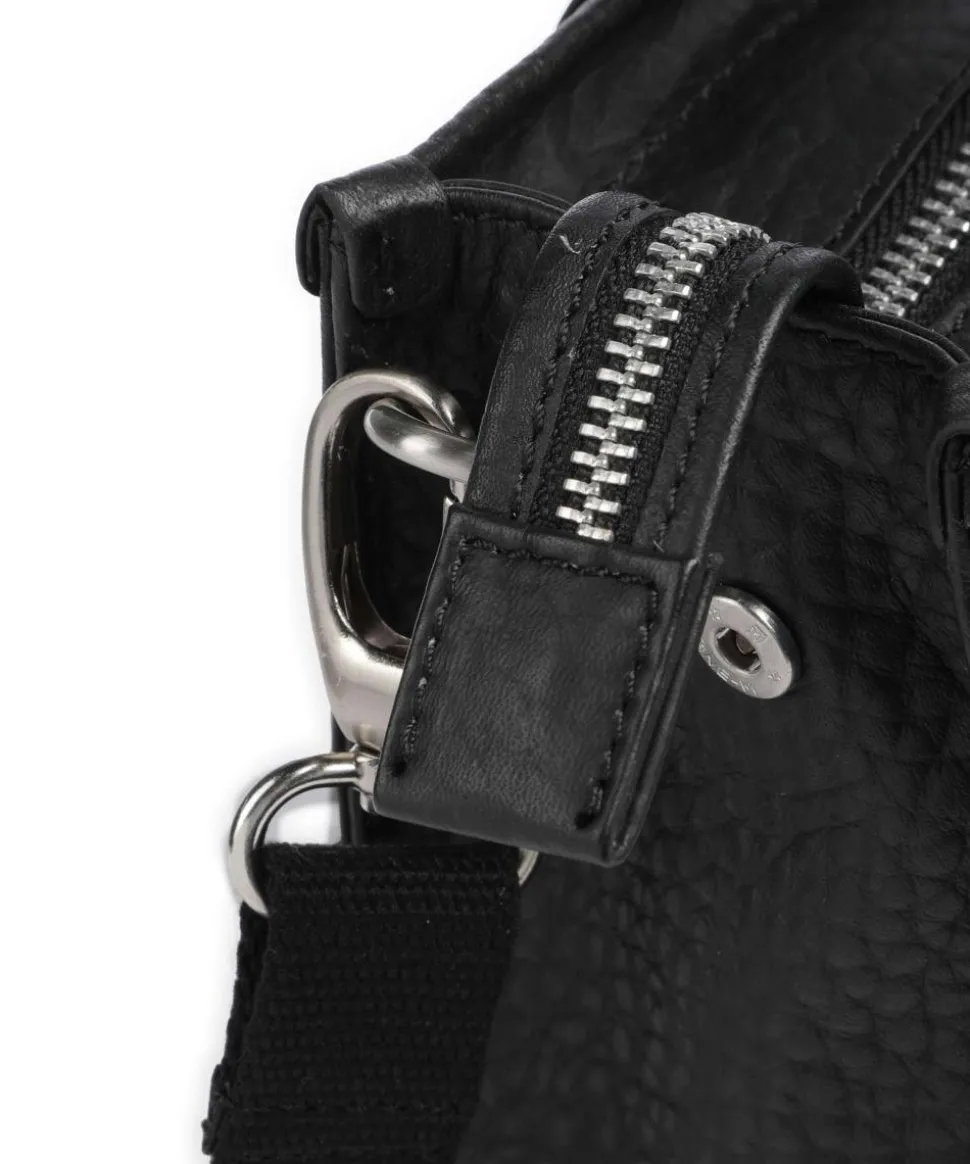 Hirsch Gabrielle Handtasche genarbtes Leder schwarz