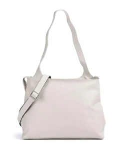 Hirsch Gisela Schultertasche genarbtes Leder creme