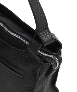 Hirsch Gunilla Umhängetasche genarbtes Leder schwarz