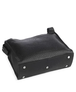 Hirsch Gunilla Umhängetasche genarbtes Leder schwarz