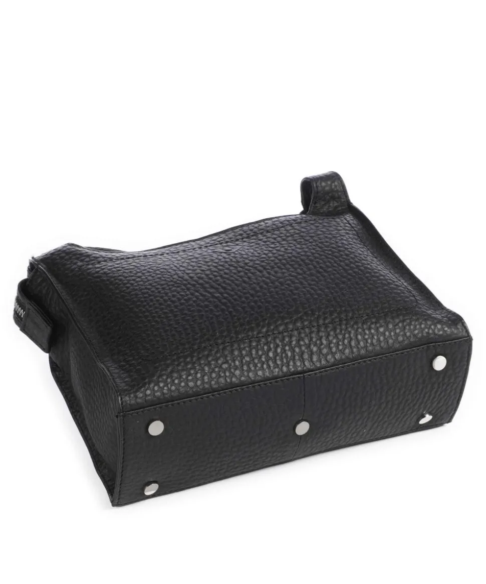 Hirsch Gunilla Umhängetasche genarbtes Leder schwarz