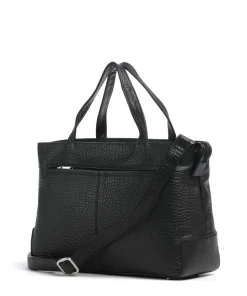Hirsch Handtasche genarbtes Leder schwarz