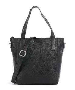 Hirsch Handtasche genarbtes Leder schwarz