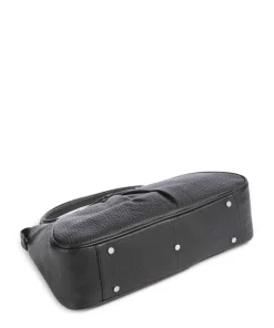 Hirsch Ilona Handtasche genarbtes Rindsleder schwarz