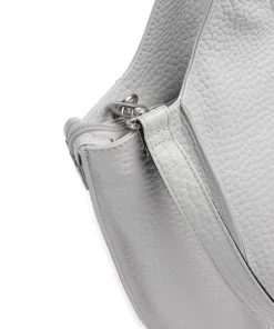 Hirsch Jela Handtasche genarbtes Leder hellgrau