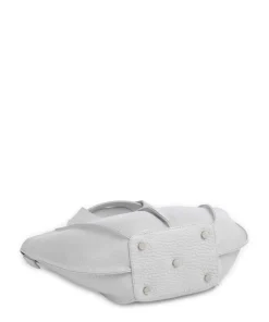 Hirsch Jela Handtasche genarbtes Leder hellgrau