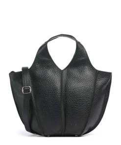 Hirsch Jela Handtasche genarbtes Leder schwarz