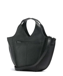Hirsch Jela Handtasche genarbtes Leder schwarz