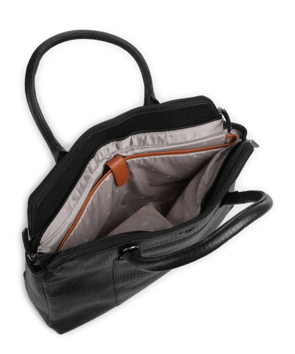 Hirsch Kala Laptoptasche 16″ genarbtes Leder schwarz