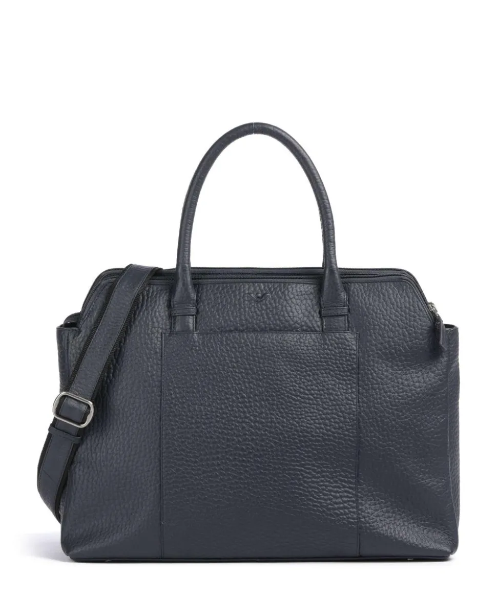 Hirsch Kala Laptoptasche 16″ genarbtes Leder navy