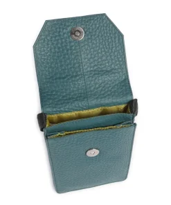 Hirsch Magda Handytasche genarbtes Leder petrol