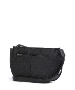 Hirsch Marina Umhängetasche genarbtes Leder schwarz
