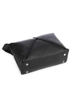 Hirsch Maud Umhängetasche genarbtes Leder schwarz