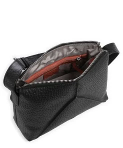 Hirsch Maud Umhängetasche genarbtes Leder schwarz