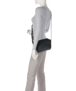 Hirsch Orania Umhängetasche genarbtes Leder schwarz