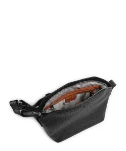 Hirsch Orania Umhängetasche genarbtes Leder schwarz