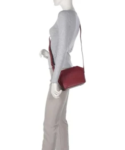 Hirsch Orania Umhängetasche genarbtes Leder rot