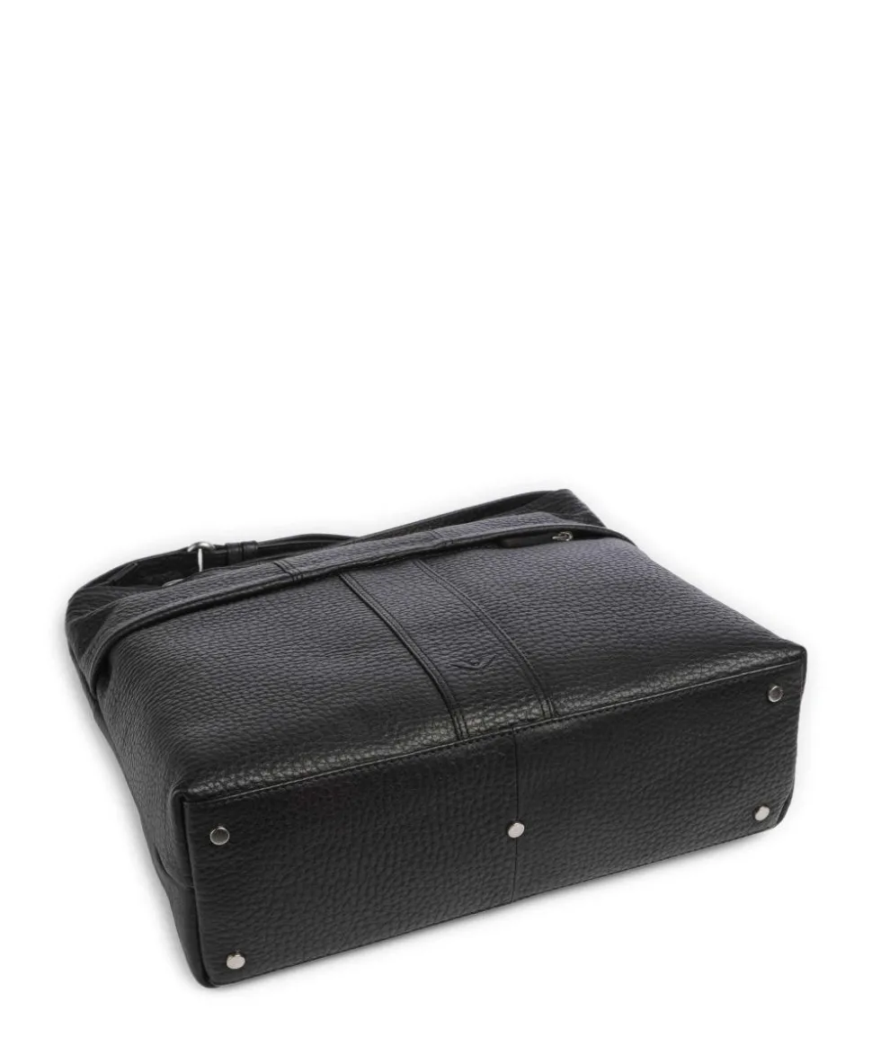 Hirsch Pita Umhängetasche genarbtes Leder schwarz