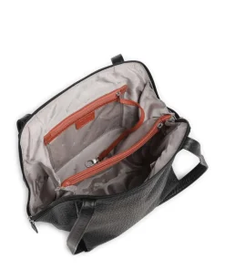 Hirsch Schultertasche genarbtes Leder schwarz