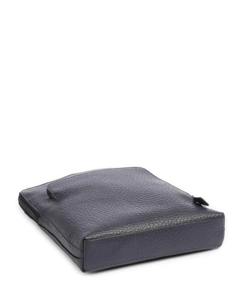 Hirsch Umhängetasche genarbtes Leder dunkelblau