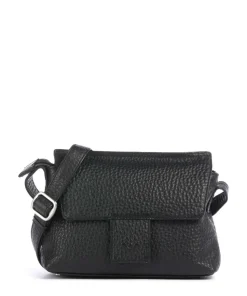 Hirsch Umhängetasche genarbtes Leder schwarz