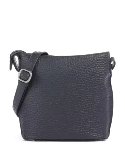 Hirsch Umhängetasche genarbtes Leder dunkelblau