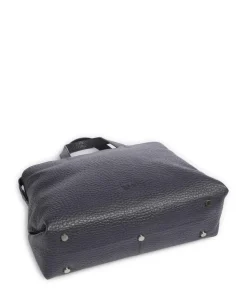 Hirsch Winona Handtasche genarbtes Leder graublau