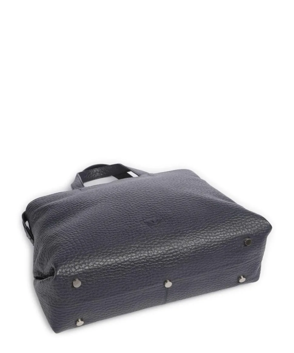 Hirsch Winona Handtasche genarbtes Leder graublau